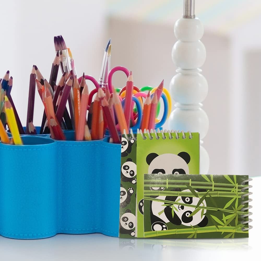 ArtCreativity Mini Panda Notepads, Set of 8, Fun Theme Spiral Notepads, Cute Stationery Supplies for School and Office, Zoo-Themed Birthday Party Favors, Goodie Bag Fillers for Kids