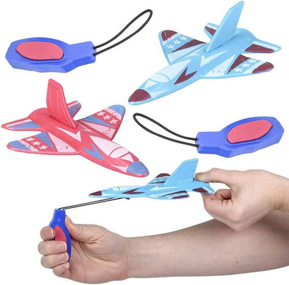 ArtCreativity Sling Shot Foam Planes for Kids, Set of 12, Flying Airplane Toys for Kids, Outdoor Slingshot Fun, Aviation Birthday Party Favors, Goodie Bag Fillers, Prize Bin Toys for Boys and Girls