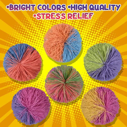 ArtCreativity Stringy Balls for Kids, Set of 6, Multi-Colored Balls for Fidgeting, Stress Relief Toys for Boys and Girls, Desk Toys for Adults, Cool Birthday Party Favors and Goody Bag Fillers