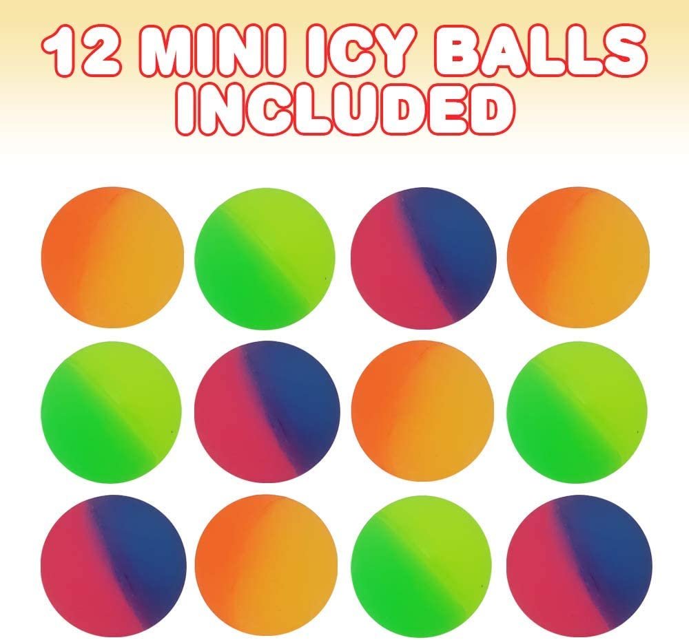 1.25" ICY Bouncy Balls for Kids, Bouncing Balls with Frosty Look and Extra-High Bounce - Set of 12