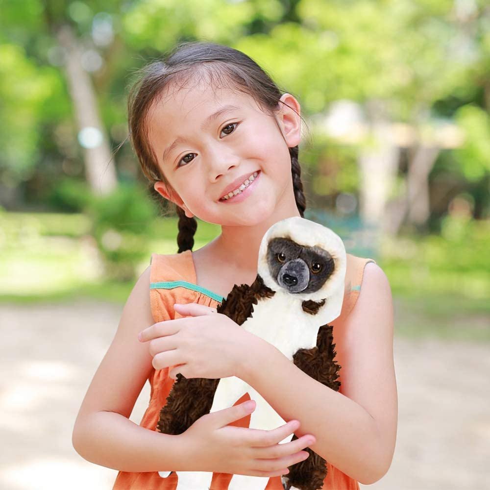 Hanging Sifaka Monkey Plush Toy, 18.5" Stuffed Monkey with Realistic Design, Soft and Huggable, Cute Nursery Decor, Best Birthday Gift for Boys and Girls