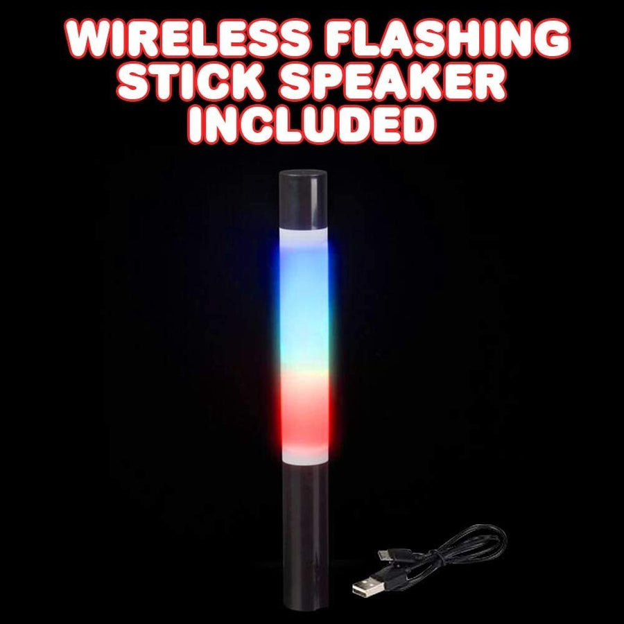 Light-Up Bluetooth Speaker for Kids, 1PC, Wireless Stick Music Speaker with Flashing LED Lights, Portable Speaker for Hiking, Camping, Home, Great Birthday for Children