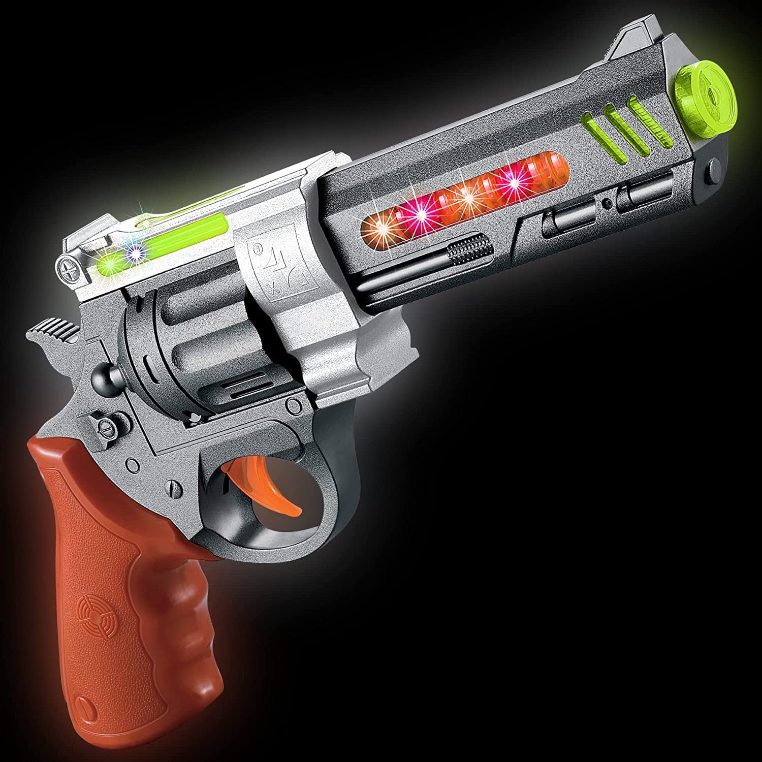 Pistol Style Play Gun with Lights and Sound, 12" Revolver with Cool LED Effects and Realistic Firing Sounds, Great Birthday Gift for Kids - Batteries Not Included