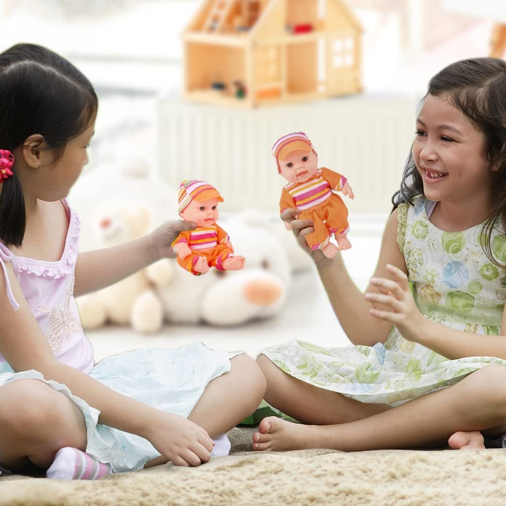 Baby Doll for Kids, 1 Piece, Plastic Baby Doll with Adorable Cap, Top, and Pants, 7-Inch-Tall Dolls for Girls, Encourages Active Play and Responsibility, Great Gift Idea