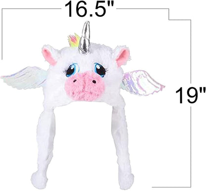 ArtCreativity Unicorn Plush Hats for Kids and Adults, Set of 3, Hats with Horns and Wings, Cute Unicorn Costume Accessories for Girls and Boys, Unicorn Party Supplies, Party Photo Booth Props