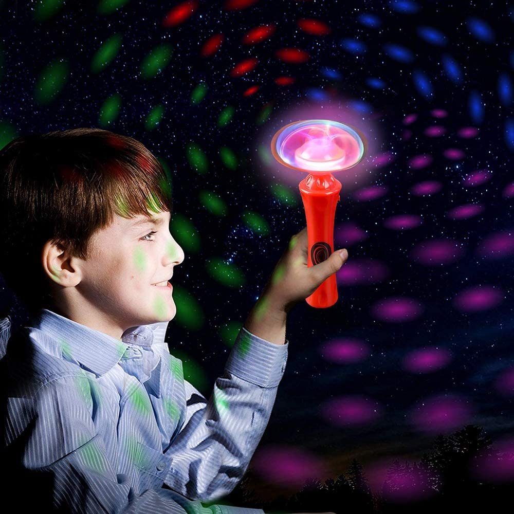 Light Up DIY Orbiter Wand, 8.5" LED Spin Toy for Kids with Batteries Included, Great Gift Idea for Boys and Girls, Fun Party Favor, Carnival Prize - Colors May Vary