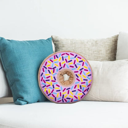 ArtCreativity Donut Pillow for Kids, 1 Piece, Donut Plush Throw Pillow for Adorable Décor, Playroom and Donut Party Decorations, Super-Soft Chair Cushion in Vibrant Colors, 14.5 Inches