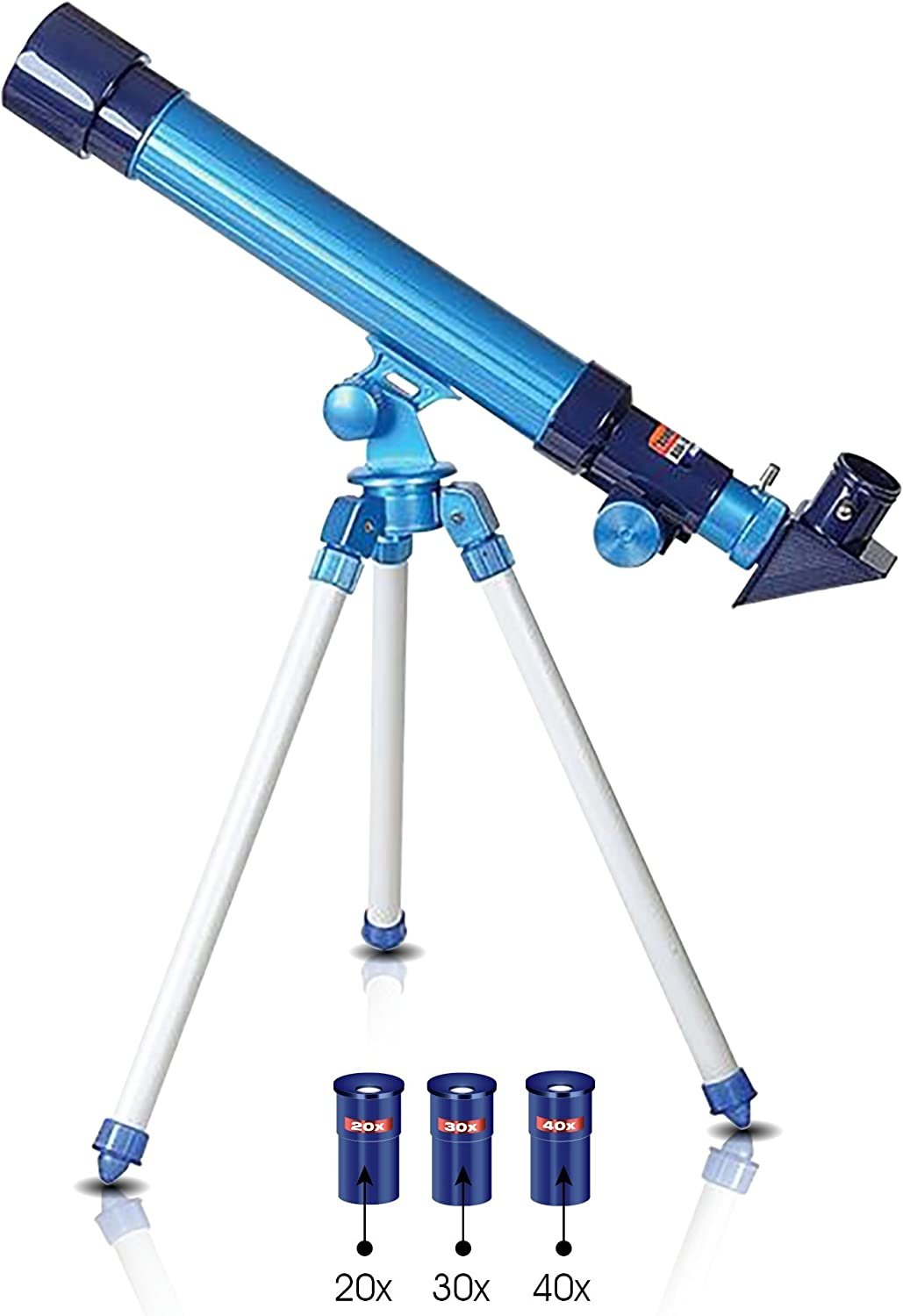 Telescope for Kids by ArtCreativity - Set Includes 3 Magnification Lenses, Diagonal Mirror, and Tripod Stand - Easy to Focus - Great Children’s Educational Science - Microscope Toy for Boys and Girls