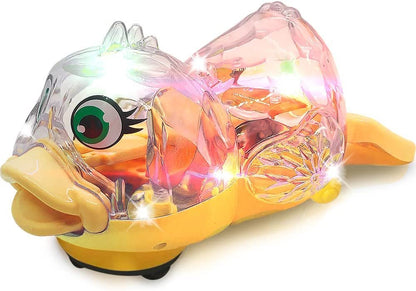 ArtCreativity Light Up Musical Duck for Kids, 1 Piece, Moving Duck Toy with Bump and Go Mechanism, Musical Toys for Boys and Girls, Great Birthday idea