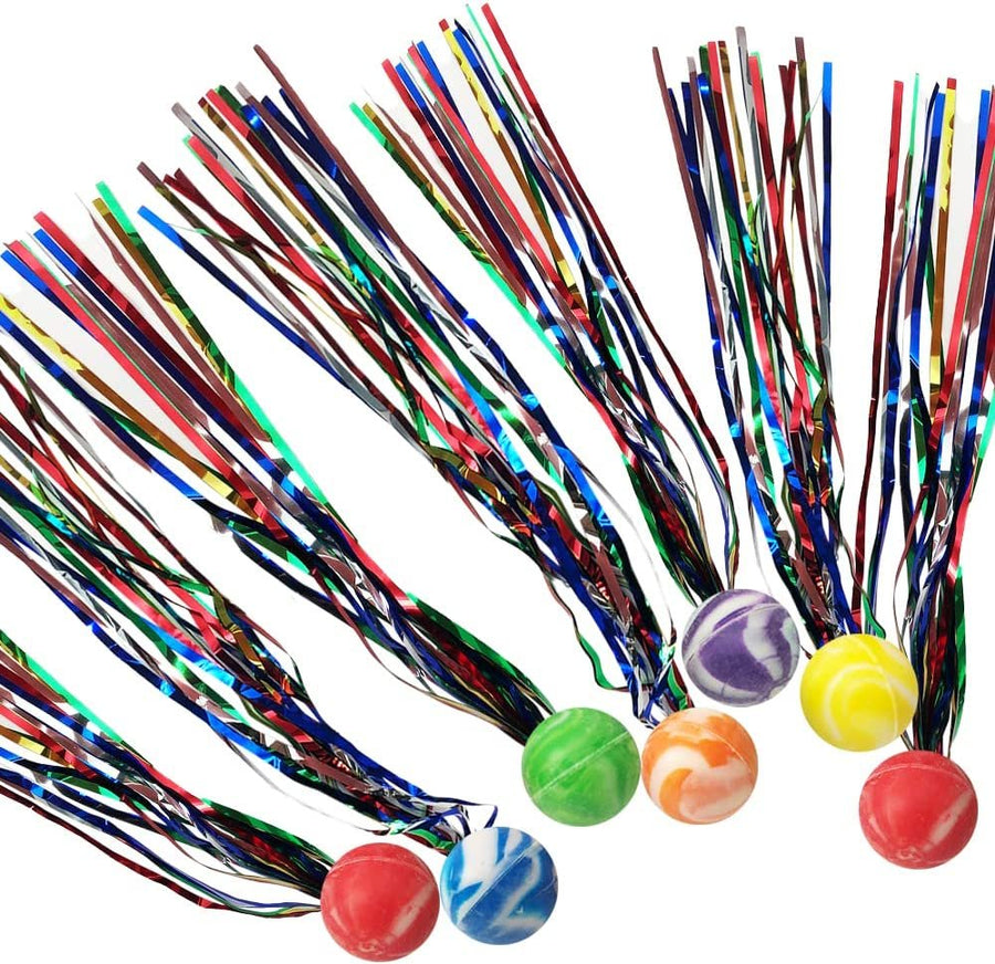 Comet Balls, Bulk Set of 20, Bouncy Super Balls with Colorful Streamers, Birthday Party Favors for Kids, Goodie Bag Fillers, Fun Assorted Colors