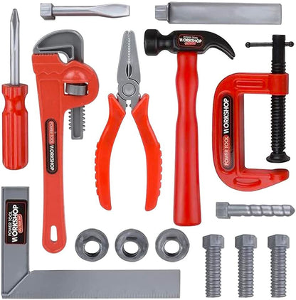 ArtCreativity Deluxe Handyman Toy Tool Set for Kids, 15 Piece Kids’ Tool Set, Tool Kit for Kids with Realistic Looking Toy Hammer, Screwdriver, Pliers, Wrench, Bolts, and More, for Ages 3 and Up