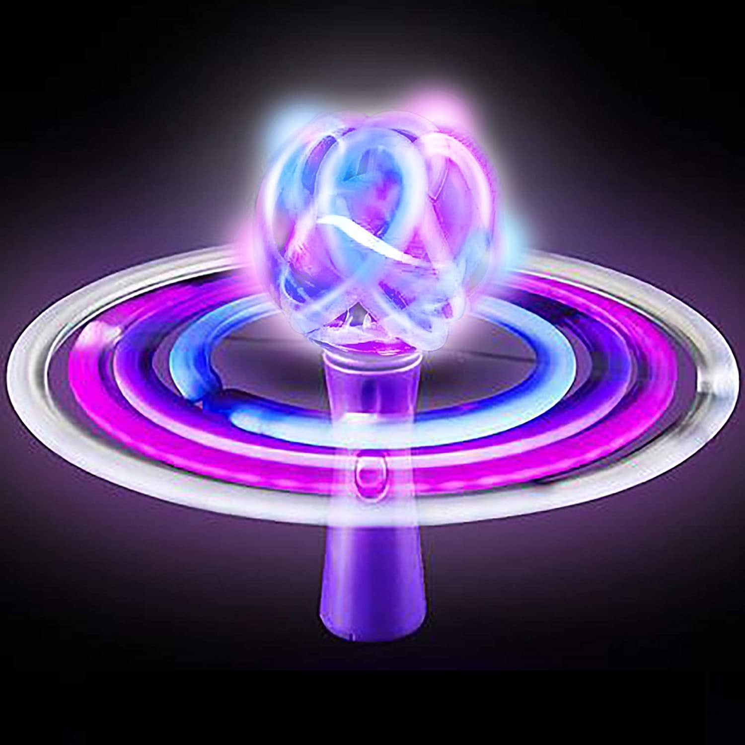 Light Up Galaxy Orbiter Wand - 9" LED Electronic Spin Toy for Kids with Batteries Included - Great Gift Idea for Boys, Girls, Toddlers - Fun Birthday Party Favor, Carnival Prize