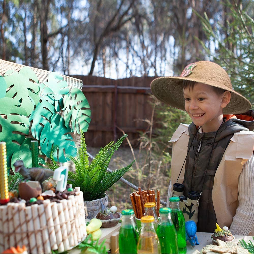 Straw Safari Hat for Kids, 1PC, Child Size Explorer Hat with Safari Expedition Logo, Adventurer and Farmer Costume Prop for Halloween, Fun Dress-Up Accessories, Explorer Gifts…