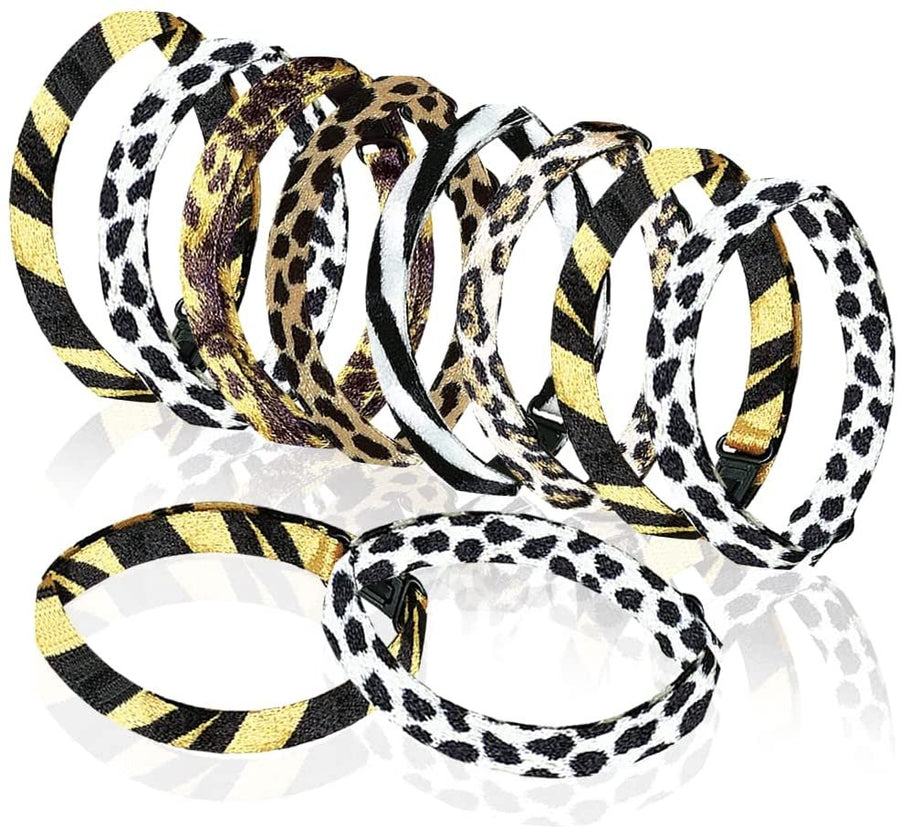 Animal Print Bracelets, Set of 12, Novelty Bracelets with Plastic Buckle Strap - Fashionable Party Favor, Carnival Prize, Party Bag Stuffers, Great Gift for Boys and Girls