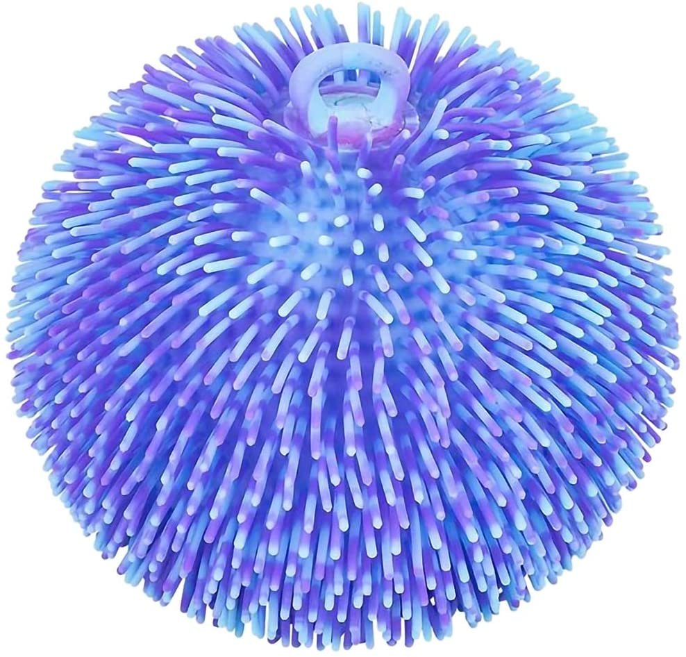 Tie Dye Puffer Ball with Hanging Loop, Spiky Stress Relief Balls, 6" Squeeze Fidget Toys for Kids, Calming Sensory Balls for Autistic Children, Party Favor