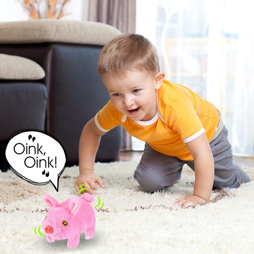 Exploding Pig Toy Walking Pig Toy That Oinks, Wiggles, and Lights Up, Battery Operated O ...