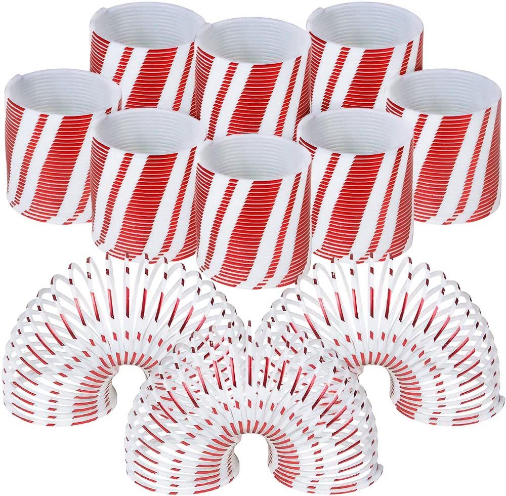 ArtCreativity Candy Cane Coil Springs, Set of 12, Plastic Christmas Magic Coil Springs, Great Holiday Stocking Stuffers, Xmas Party Favors, Fun Holiday Prizes and Goodie Bag Fillers for Kids