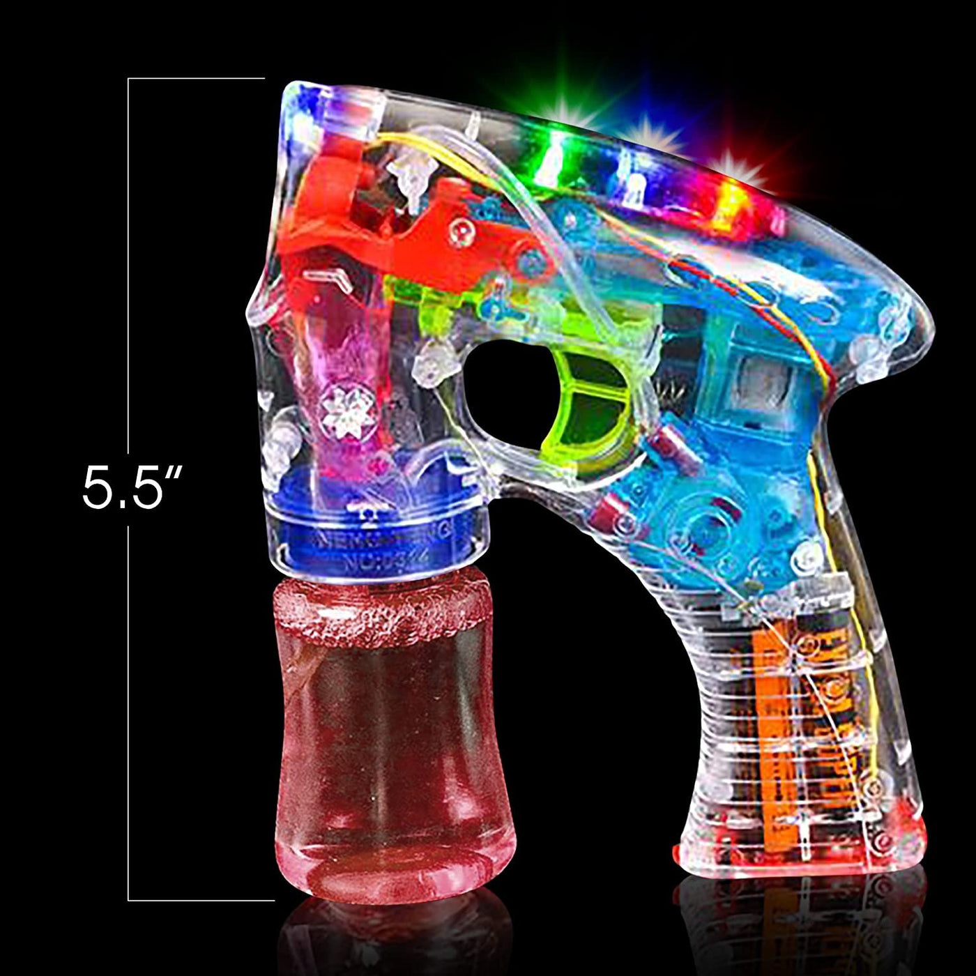 Light Up Bubble Gun - Set of 3 - Medium Lightweight Design - Perfect for Summertime - Fun, Engaging and Entertaining - Party Favor, Amazing Gift Idea Boys Girls - Batteries Included