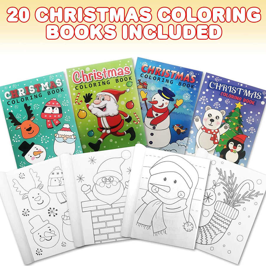 Christmas Coloring Books for Kids Bulk, Pack of 20, 5” x 7” Christmas Coloring Book, Christmas Party Favors For Kids, Favor Bag Fillers, Party Supplies, Christmas Stocking Stuffers