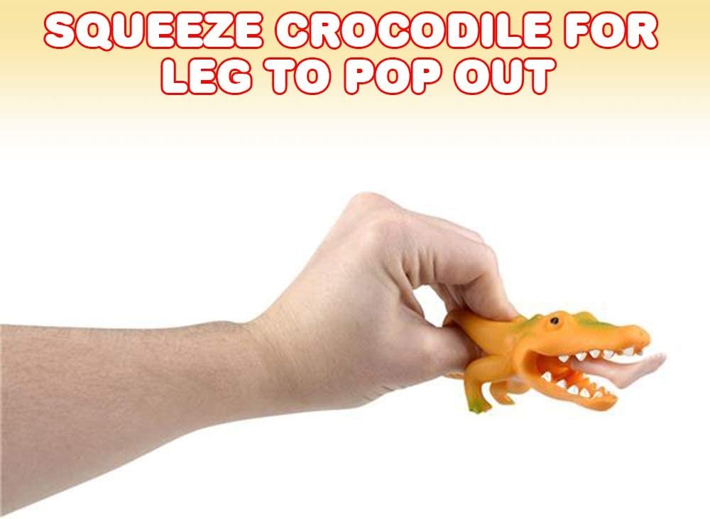 Pop-Out Tongue Crocodile Squeeze Toys for Kids, Set of 3, Squeezy