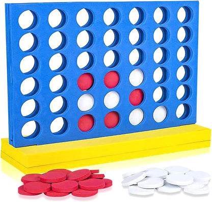 Gamie Jumbo Four in a Row Game, Durable Foam 4 in a Row Game with 42 Disks, Fun Indoor Game Night Games for Kids and Adults, Educational Learning Game for Children, 18.5 x 14.5