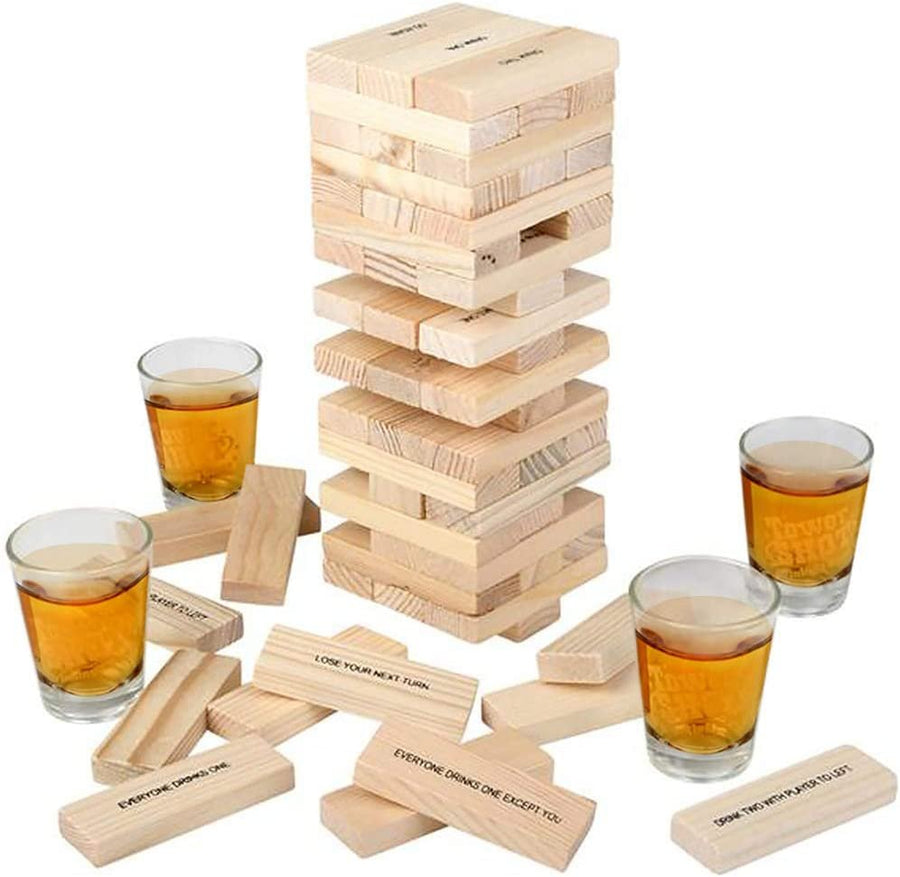 Tumbling Tower House Party Drinking Game, with Challenges for Game Night