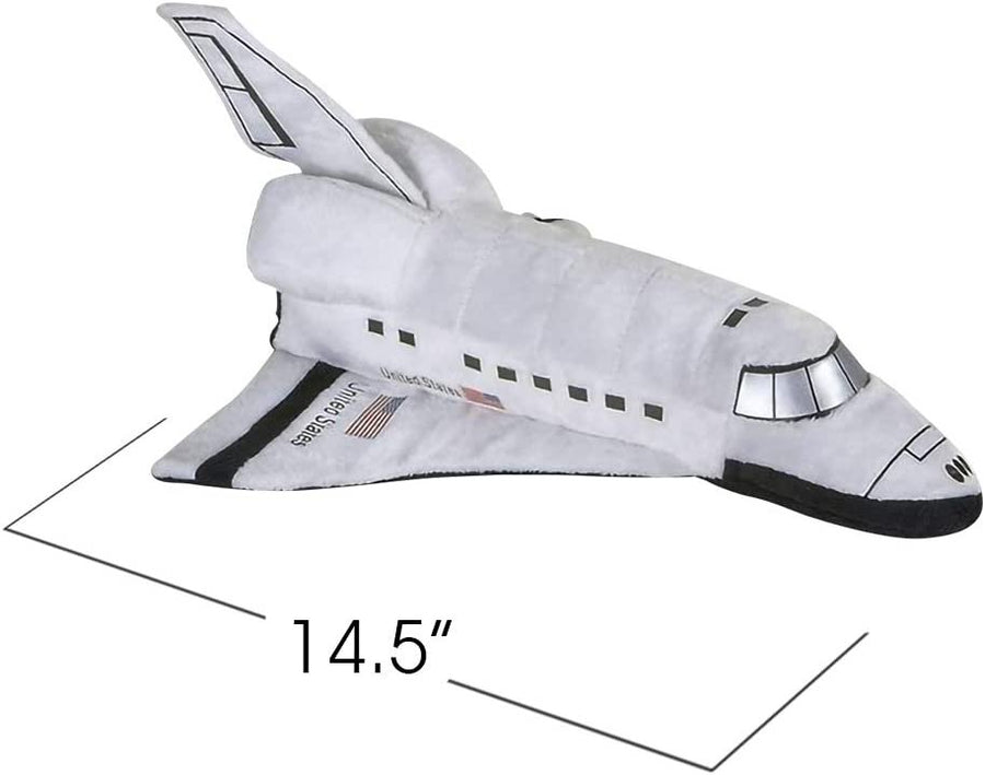 Stuffed Space Shuttle Plush Toy for Kids – 14.5" Soft and Cuddly Astronaut Spaceship - Cute Nursery Décor and Bedtime Toy, Best Gift for Birthday or Baby Shower