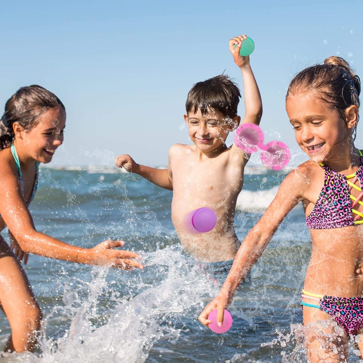 Reusable Water Balloons for Kids, Set of 6 Self Sealing Water Splash Balls & Mesh Carry Bag, Silicone Water Balloons with Magnetic Closure, Summer Pool Water Games for Kids & Adults