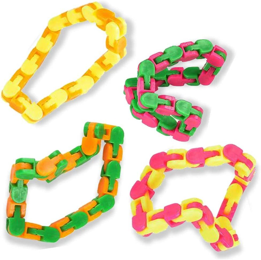 Snap and Click Puzzle Toys for Kids - Pack of 12 - Sensory Calming Fidget Toys for Children, Fun Birthday Party Favors and Goodie Bag Fillers for Boys and Girls