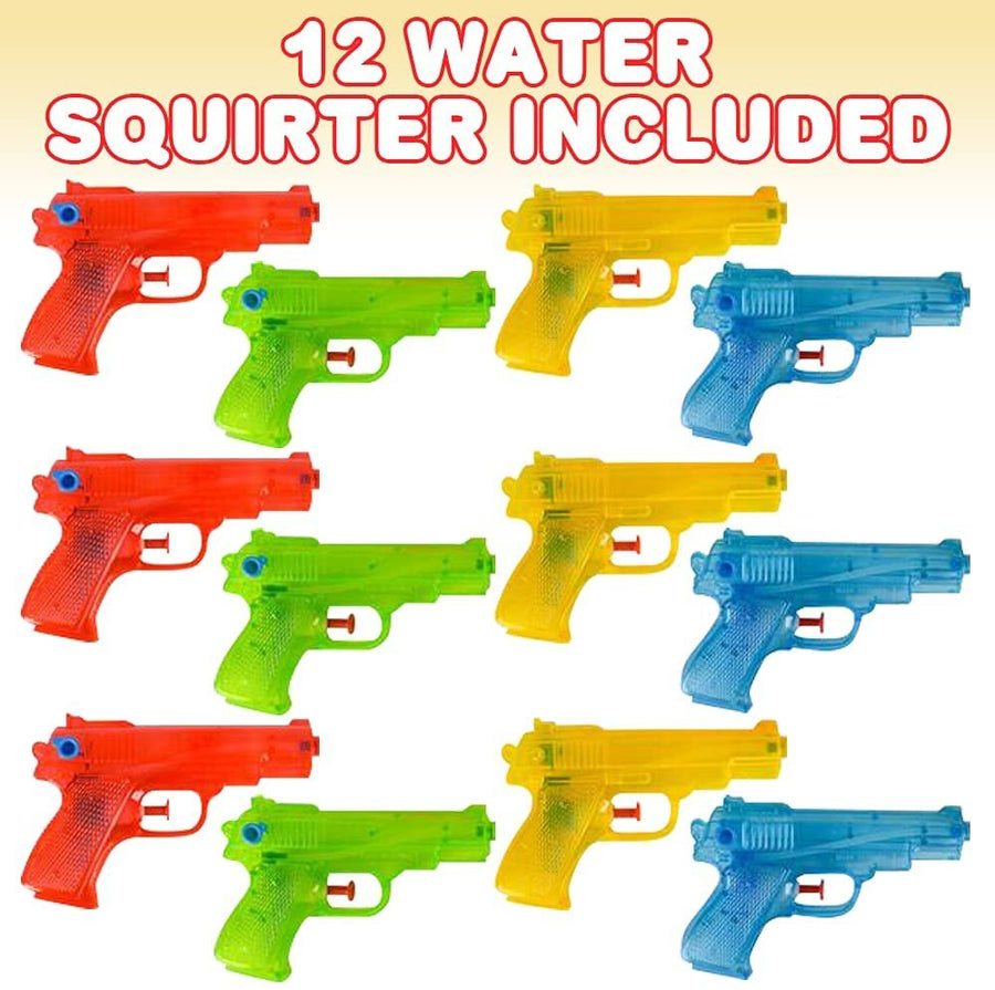 Water Squirters for Kids, Set of 12, 5.5" Blaster Toys for Swimming Pool, Beach, and Outdoor Summer Fun, Cool Birthday Party Favors for Boys and Girls