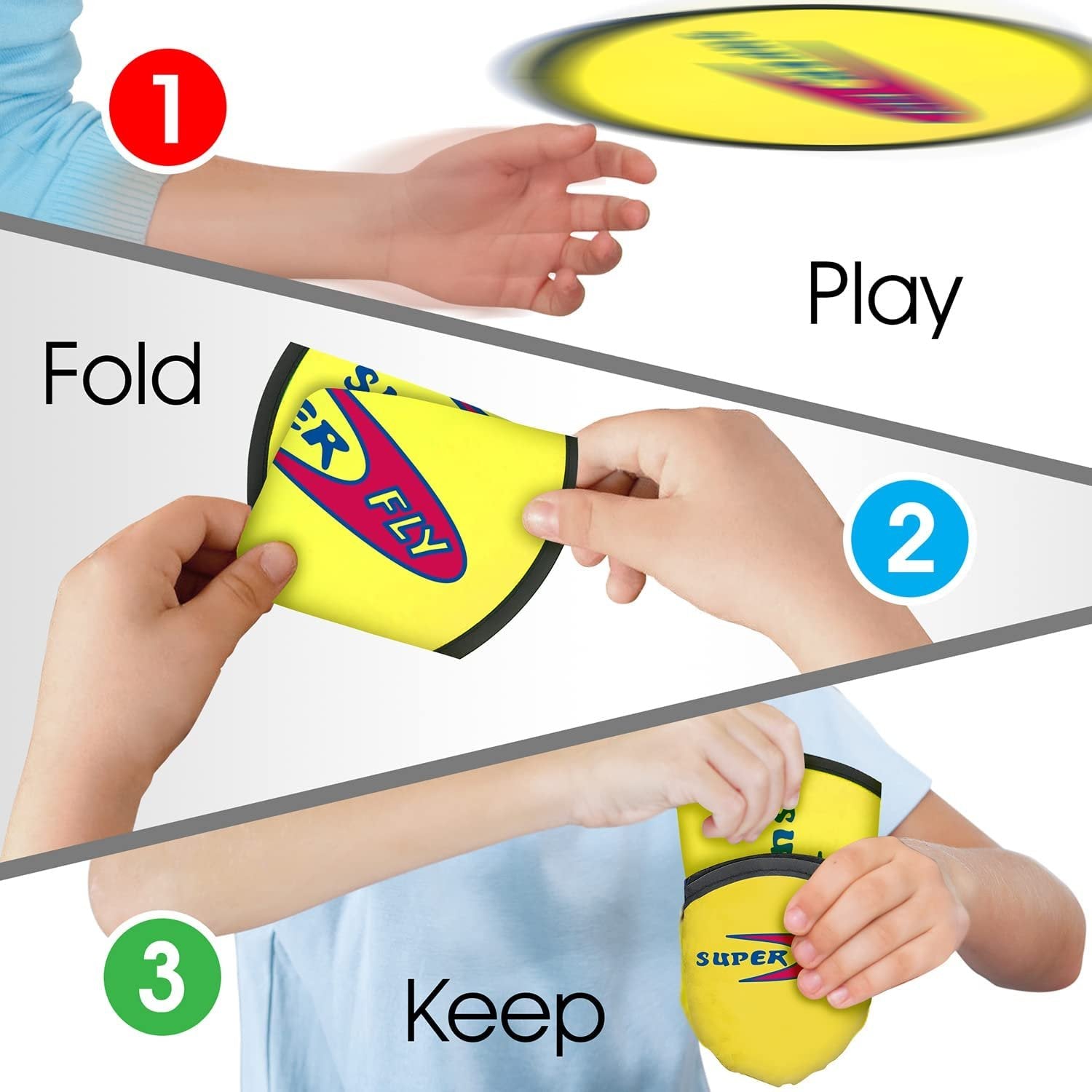 Folding Pocket Frisbee Set - 12 Pack - Foldable Frisbees for Kids and Adults - Colorful Flying Disc Toys - Fun Birthday Party Favors for Boys and Girls - Summer Outdoor Activity Game