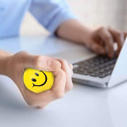 ArtCreativity Smile Face Stress Balls for Kids and Adults - Pack of 12 - 2 Inch Spongy Squeeze Toys for Anxiety Relief - Fun Birthday Party Favors and Goodie Bag Fillers for Boys and Girls