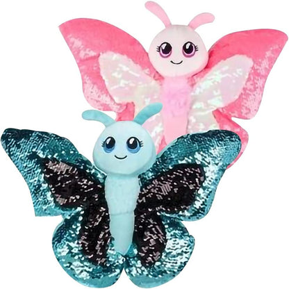 ArtCreativity Sequin Butterfly Toys, Set of 2, Plush Butterfly Toy with Color Changing Sequins, Cute Nursery Décor, Butterfly Party Decorations, Fidget Toys for Kids, Stress Relief Toys for Children