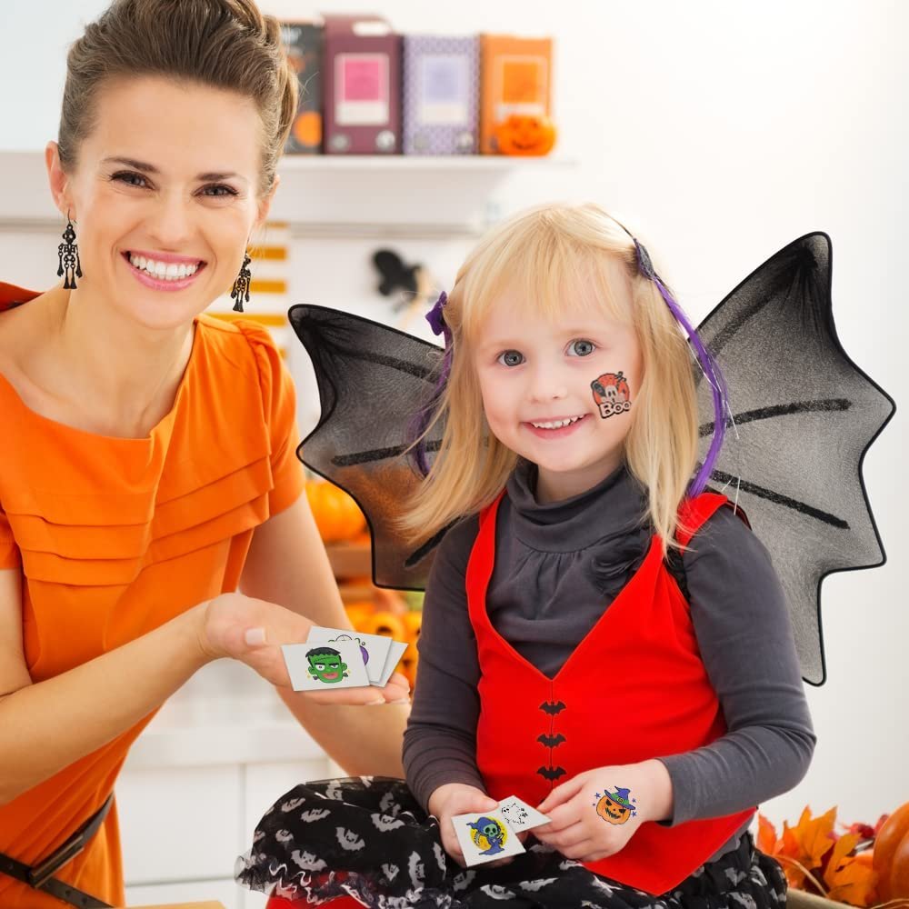 Assorted Halloween Temporary Tattoos for Kids - Pack of 160 - 2" Non-Toxic Tats Stickers for Boys and Girls, Great for Halloween Party Favors, Treats, Décor, Goodie Bags - 8 Designs