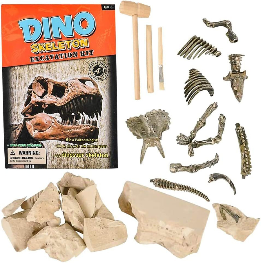 Dinosaur Deluxe Fossil Excavation Kit, Interactive Dino Fossil Excavating Toys Set with Digging Tools, Great Birthday Gift Idea, Exciting Fun for Children, Contest Prize for Kids