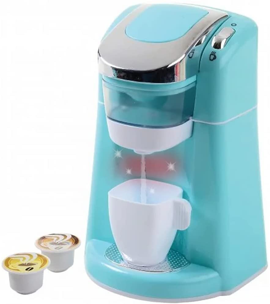 Coffee Machine for Kids, Coffee Playset with 2 Pretend Pods and 1 Cup, Play Kitchen Accessories with Brewing Sound and Water Dripping, Kitchen Pretend Play Toys for Girls and Boys