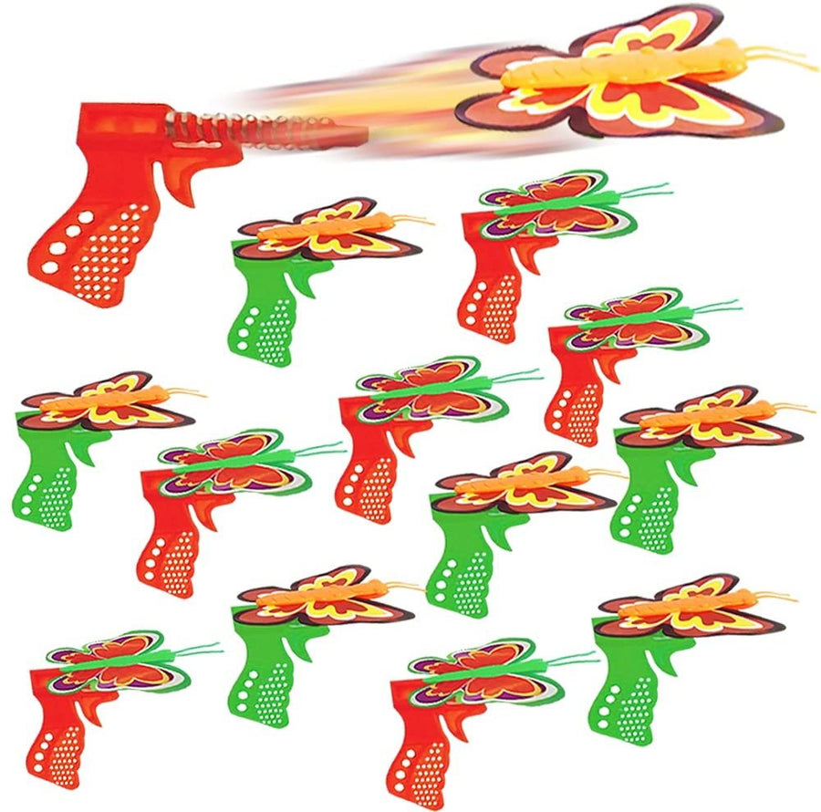 Butterfly Shooters for Kids, Set of 12, Butterfly Flying Toys for Kids in Assorted Styles, Great for Active Outdoor Play, Butterfly Party Favors and Princess Party Supplies