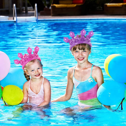 ArtCreativity Crown Inflates for Kids and Adults, Set of 4, Inflatable Crown Toys with Vibrant Colors, Princess Party Decorations, Fun Party Inflates, Kids’ Swimming Pool Toys, 4 Colors