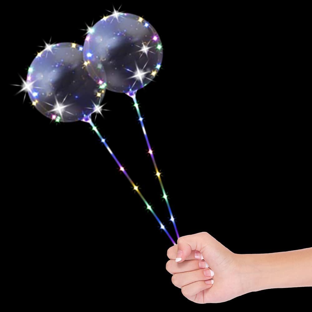 ArtCreativity Light Up Bobo Balloons for Kids, Set of 2, LED Wands for Kids with 3 Light-Up Modes, Exciting DIY Science Project for Boys and Girls, Includes Batteries and Detailed Instructions