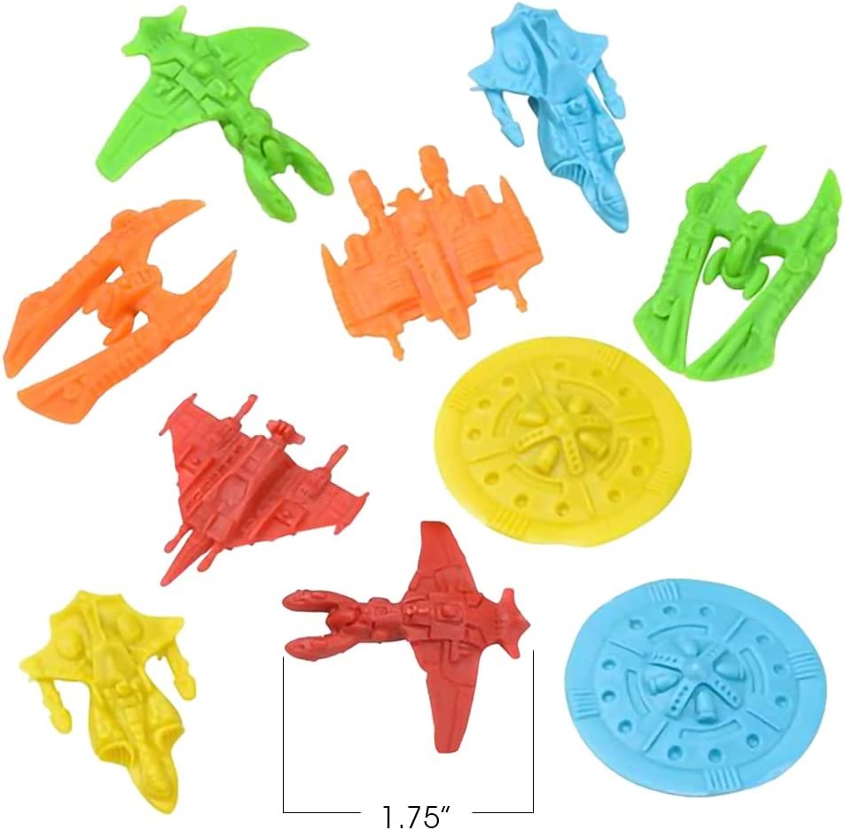 Small Spaceship Toys for Kids, Set of 144, Outer Space Party Favors for Children, Space Ship Toys in Assorted Colors, Galactic Party Goodie Bag Fillers, Holiday Stocking Stuffers
