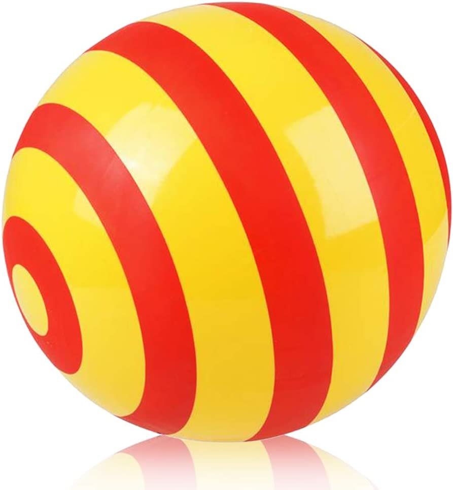 Striped Vinyl Playground Ball for Kids, Bouncy 15" Kick Ball for Backyard, Park, and Beach Outdoor Fun, Beautiful Colors, Durable Outside Play Toys for Boys and Girls - Sold Deflated