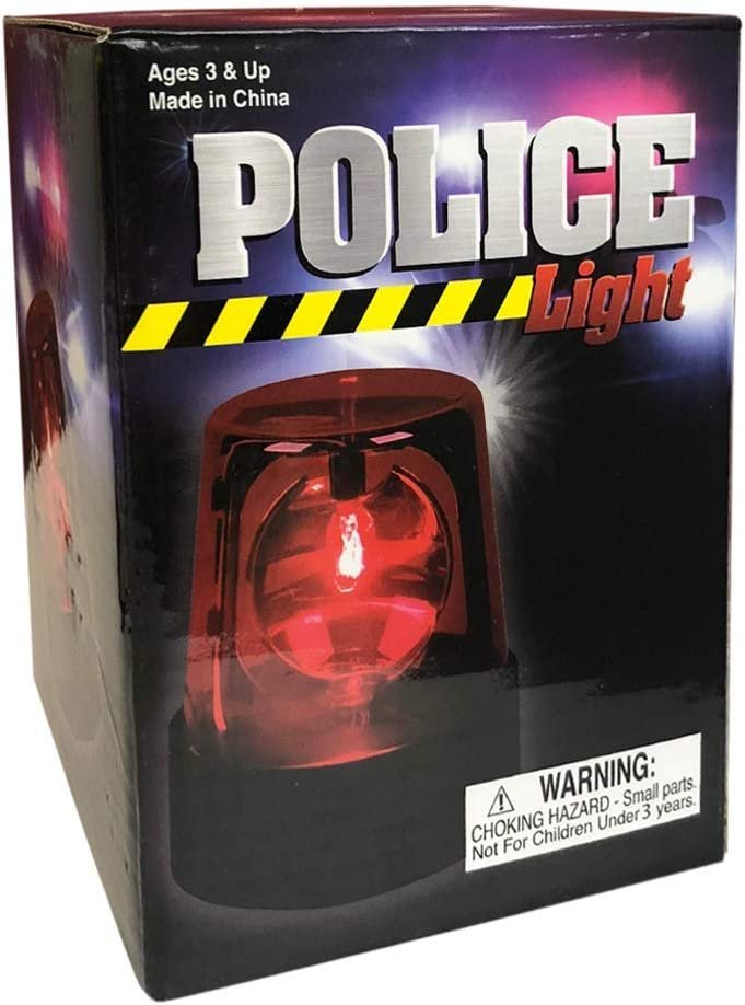 ArtCreativity Red Police Beacon LED Light, 4.5 Inch Rotating and Flashing Police Light Toy with Batteries Included, Police Party Decorations and Supplies, Fun Police Theme Gift for Boys and Girls