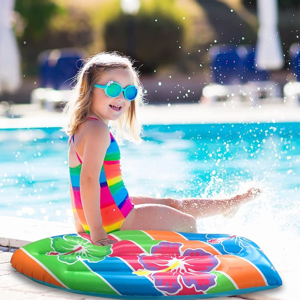 Luau Surfboard Inflate, 1 Piece, 34'' Inflatable Surfboard for Beach, Tropical and Luau Party Decorations, Inflatable Pool Toy for Kids and Adults, Beach Party Inflate