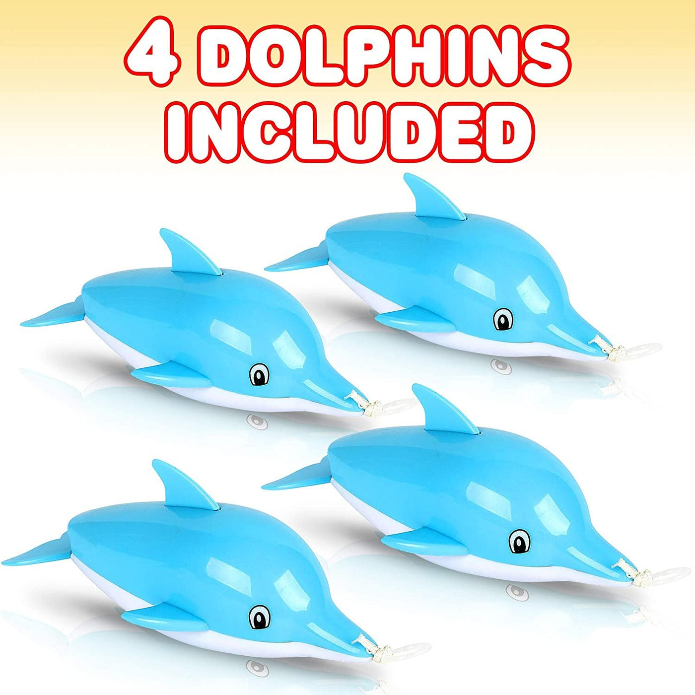 Pullback String Dolphin Bath Tub Toys for Kids, Set of 4, Swimming Dolphin Water Toys for Bathtub, Pool, and Lake Fun, Adorable Aquarium Birthday Party Favors for Boys and Girls