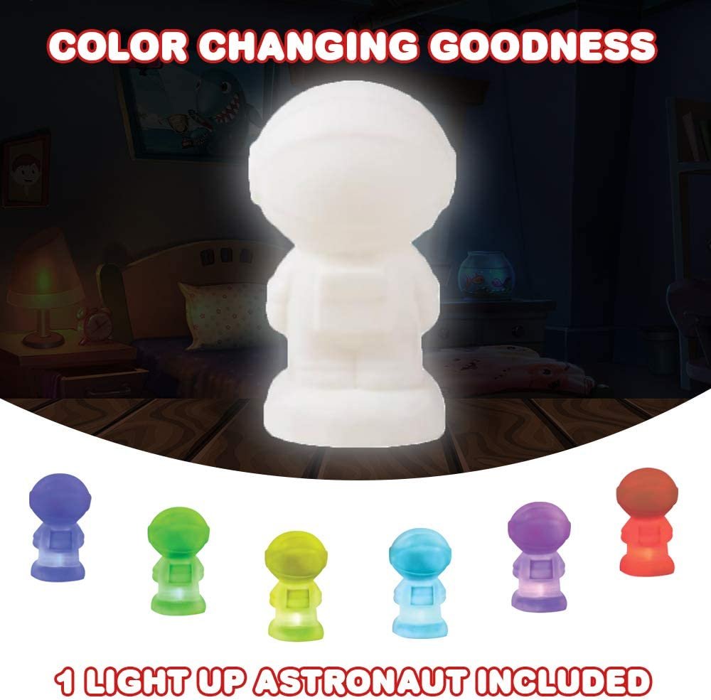 ArtCreativity Color Changing Astronaut LED Lamp, Night Light Cycles Through 6 Awesome Colors, Battery-Operated Decorative Light for Kids, Bedroom Decor Nightlight for Boys and Girls