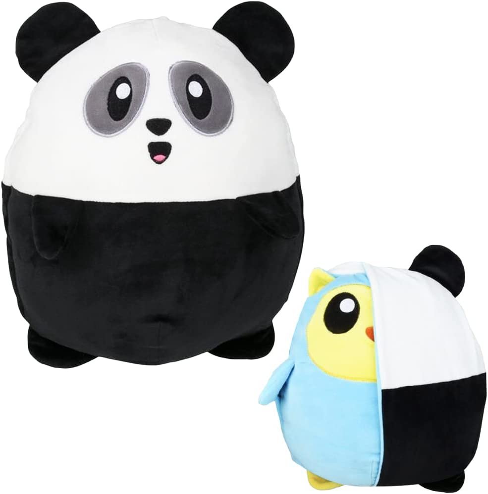 ArtCreativity Reversible Plush Animal, 1 Piece, Reversible Plush Toy for Kids with Bird and Panda Designs, Playroom, Bedroom, and Baby Nursery Decoration, Great Gift Idea for Ages 3 and Up