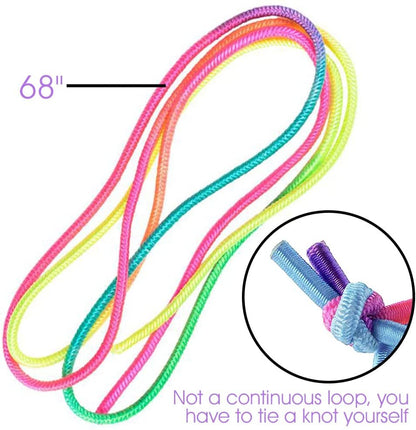 ArtCreativity Chinese Jump Ropes, Set of 6, Elastic Playground Skipping Ropes for Kids, Outdoor Toys for Girls and Boys in Rainbow Colors, Great as Goodie Bag Stuffers and Birthday Party Favors