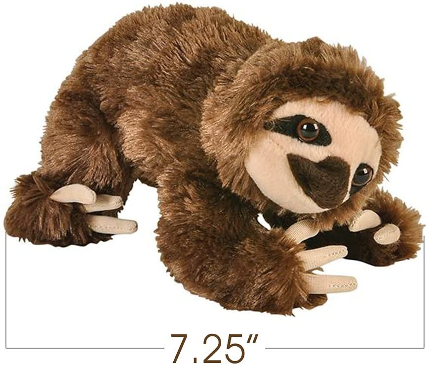 Brown Sloth Plush Toy, 1pc, Soft Stuffed Sloth Toy for Kids with Hard Plastic Eyes, Home and Nursery Animal Decorations, Birthday Idea, 7.25"es Long