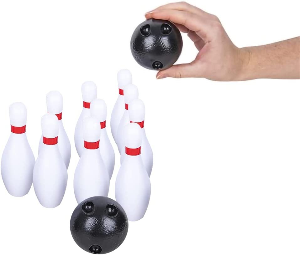 Gamie Bowling Game for Kids, 2 Sets, Each Set Includes 10 Pins and 2 Balls, Durable Plastic Indoor and Outdoor Game, Fun Carnival and Birthday Party Activity for Boys and Girls