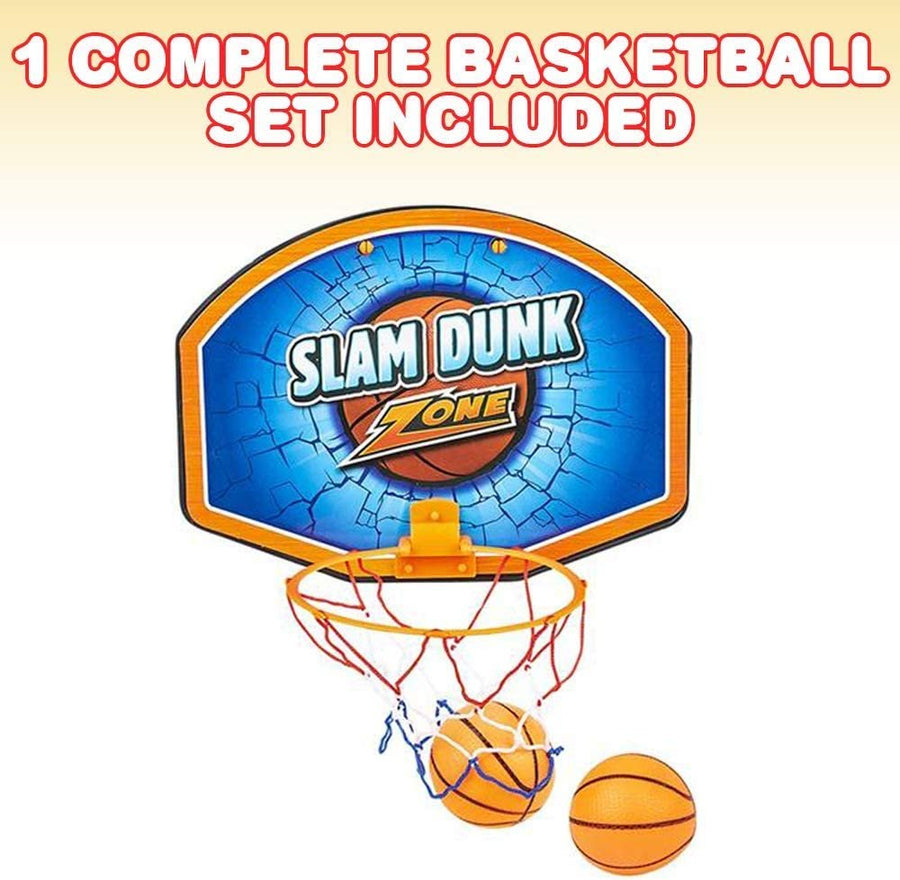 Basketball Hoop Set, Includes 2 Mini Basketballs, 1 Net Hoop, & Mounting Brackets, Indoor Over The Door Basketball Set for Home, Office, Bedroom, Best Birthday Gift for Boys and Girls